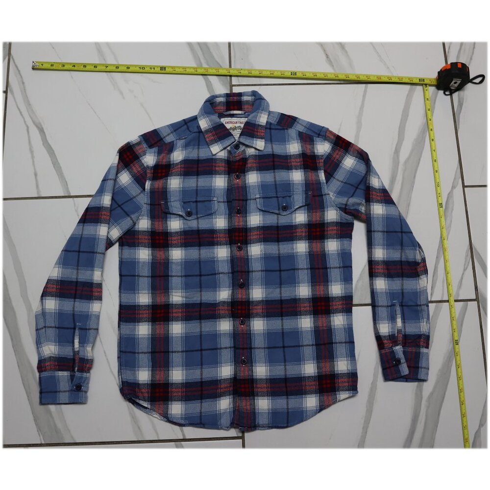 American Eagle Plaid Flannel Button Down small